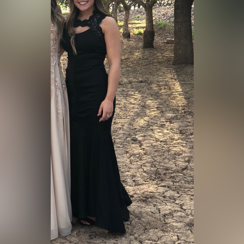 Xscape Black Lace Prom Dress
